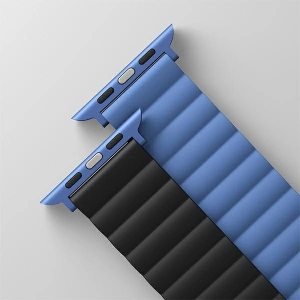 Pasek UNIQ Revix Apple Watch 4/5/6/7/SE/8/9/10 40/41/42mm Reversible Magnetic czarny-niebieski/black-blue