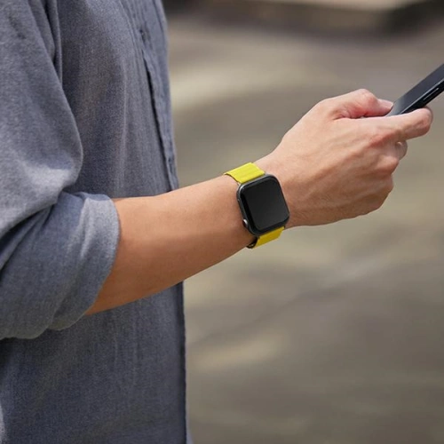 Pasek UNIQ Revix Apple Watch 4/5/6/7/SE/8/9/Ultra 44/45/49mm Reversible Magnetic szary-pomarańczowy/grey-orange