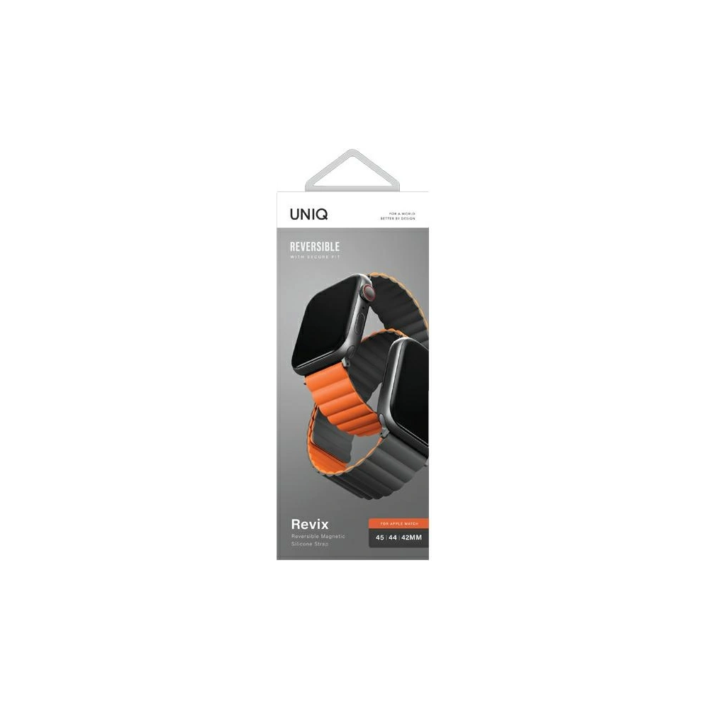 Hurtownia GSM - Pasek UNIQ Revix Apple Watch 4/5/6/7/SE/8/9/Ultra 44/45/49mm Reversible Magnetic šedá-oranžová/grey-orange - UNIQ629GRYORG - {ean13} - Hurt