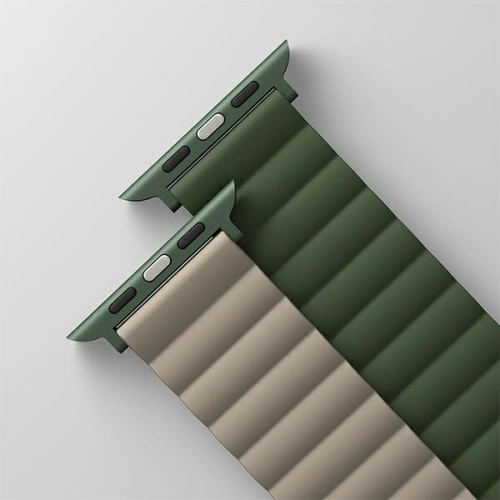 Pasek UNIQ Revix Apple Watch 4/5/6/7/SE/8/9/Ultra 44/45/49mm Reversible Magnetic zielony-ciemnoszary/green-taupe