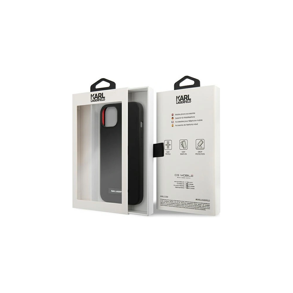 Hurtownia GSM - Etui Karl Lagerfeld KLHCP13MSLMP1K Apple iPhone 13 hardcase černý/black Silicone Plaque - KLD925BLK - {ean13} - Hurt