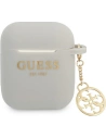 Etui Guess GUA2LSC4EG Apple AirPods šedá/grey silikonový přívěsek 4G kolekce