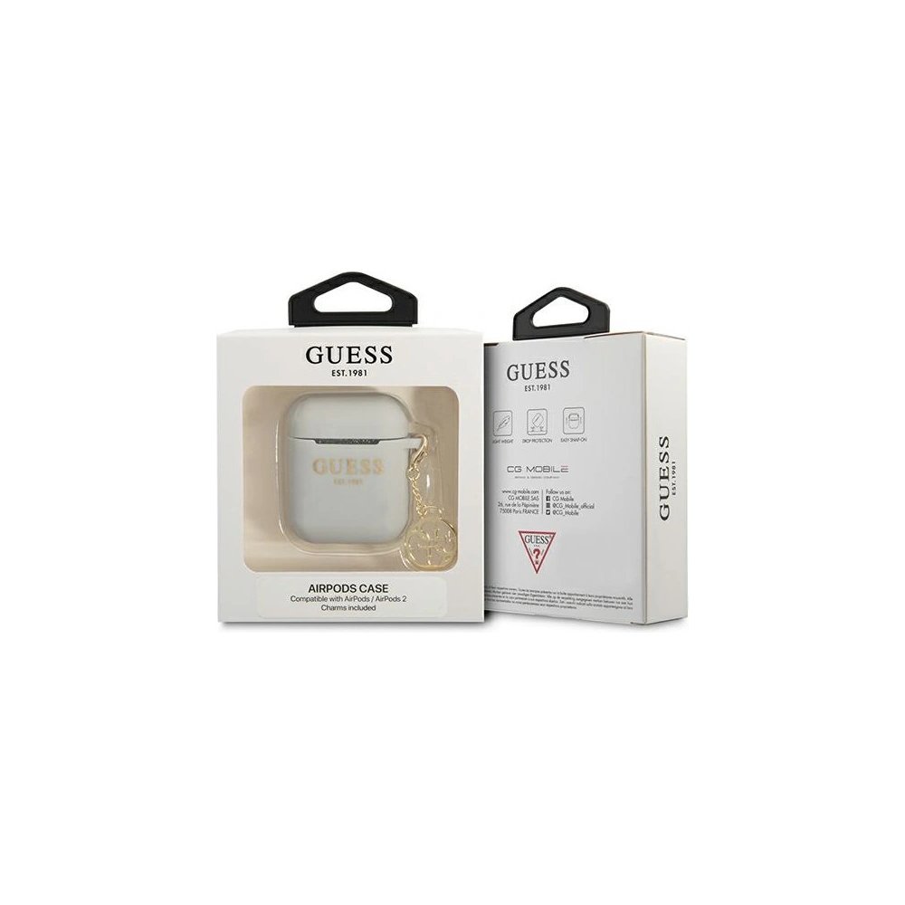 Hurtownia GSM - Etui Guess GUA2LSC4EG Apple AirPods szary/grey Silicone Charm 4G Collection - GUE1694GRY - {ean13} - Hurt