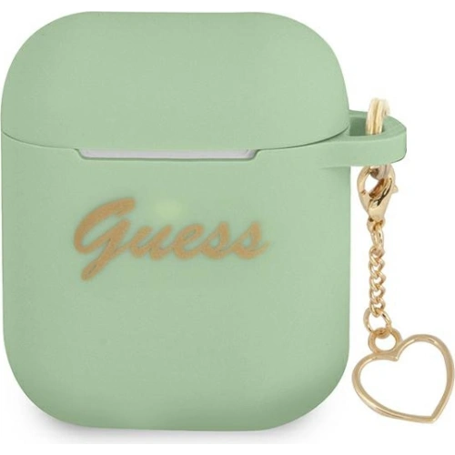 Etui Guess GUA2LSCHSN Apple AirPods zielony/green Silicone Charm Heart Collection
