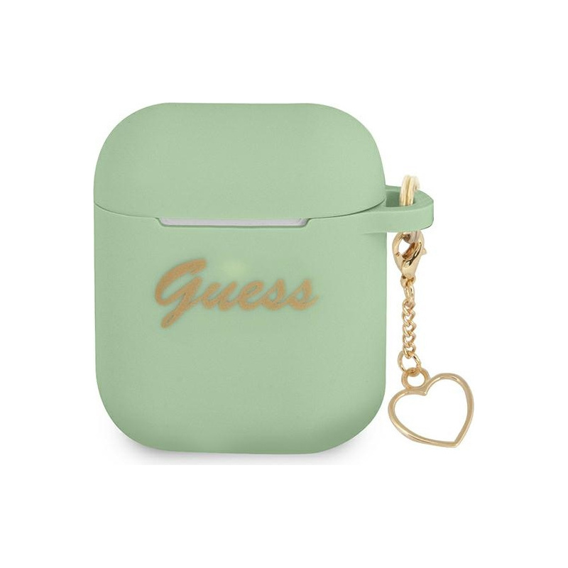 Guess Distributor - 3666339039066 - GUE1695GRN - Guess GUA2LSCHSN Apple AirPods green Silicone Charm Heart Collection - B2B homescreen