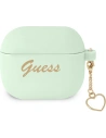 Etui Guess GUA3LSCHSN Apple AirPods 3 zelený/green silikonový přívěsek srdce kolekce.