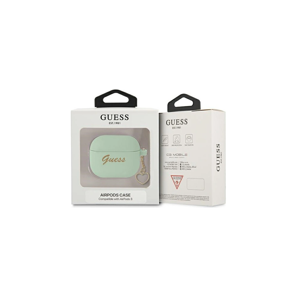 Hurtownia GSM - Etui Guess GUA3LSCHSN Apple AirPods 3 zielony/green Silicone Charm Heart Collection - GUE1697GRN - {ean13} - Hurt