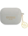 Etui Guess GUAPLSC4EG Apple AirPods Pro šedé/silver Silikonový přívěsek 4G Collection
