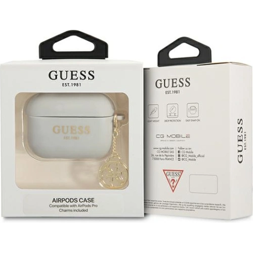 Etui Guess GUAPLSC4EG Apple AirPods Pro szary/grey Silicone Charm 4G Collection