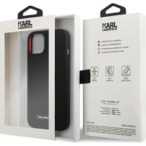 Etui Karl Lagerfeld KLHCP13SSLMP1K Apple iPhone 13 mini hardcase czarny/black Silicone Plaque