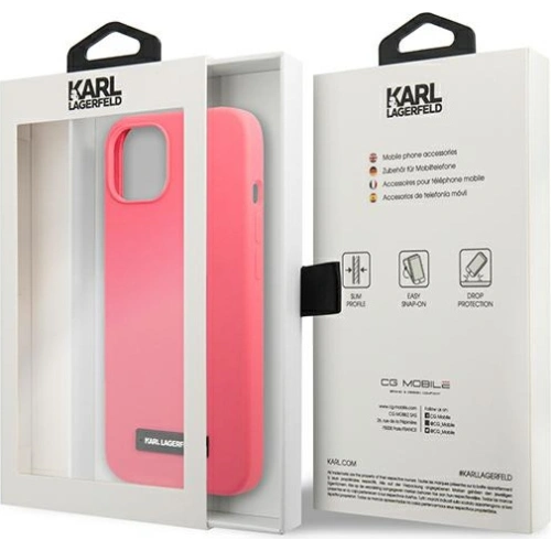 Etui Karl Lagerfeld KLHCP13SSLMP1PI Apple iPhone 13 mini hardcase fuksja/fuchsia Silicone Plaque