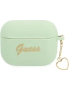 Etui Guess GUAPLSCHSN Apple AirPods Pro zelený/green silikonový přívěsek srdce kolekce