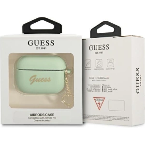 Etui Guess GUAPLSCHSN Apple AirPods Pro zielony/green Silicone Charm Heart Collection