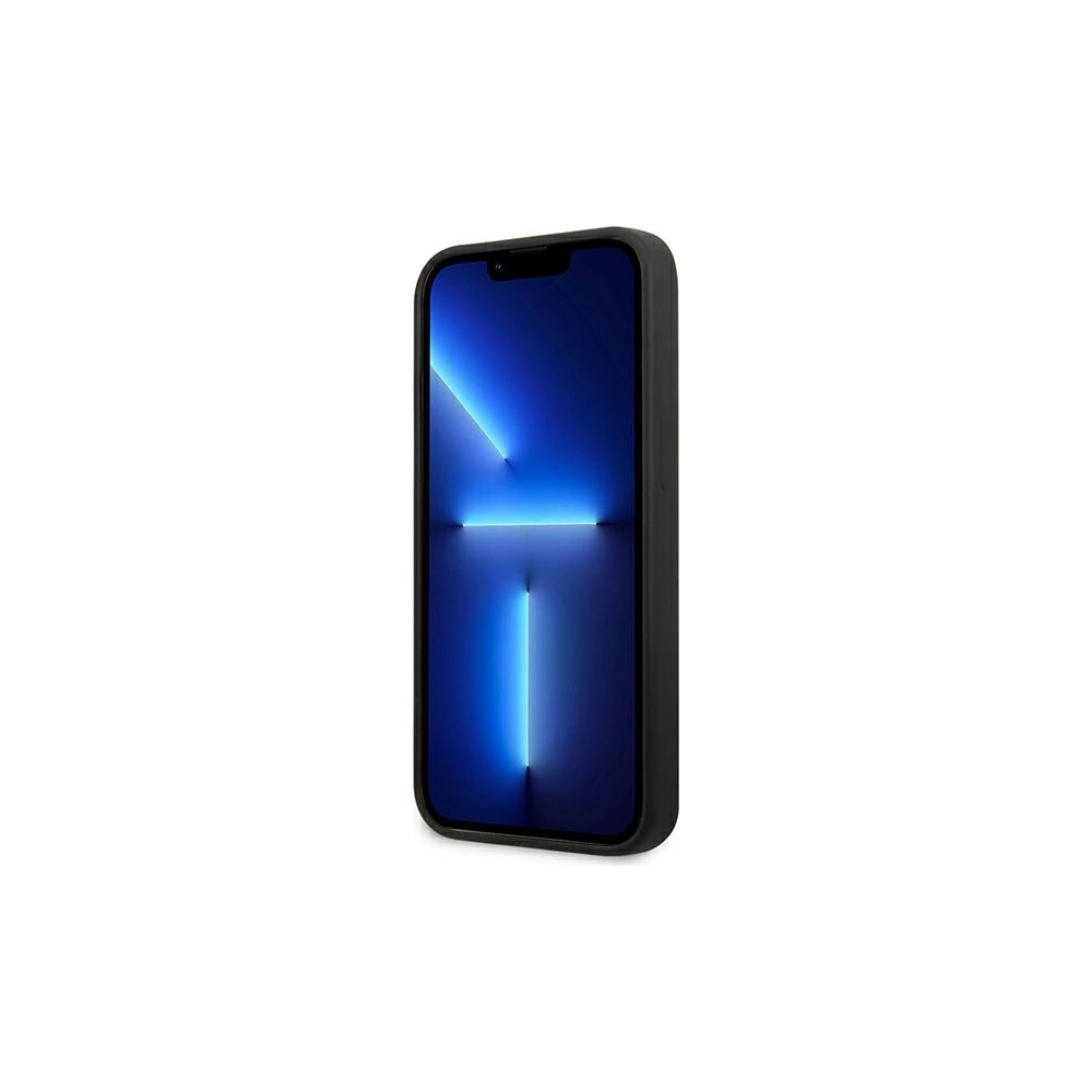 Wholesale Guess GUHCP13MSLTGK Apple iPhone 13 black hardcase Silicone Triangle - GUE1703BLK - {ean13} - Hurt