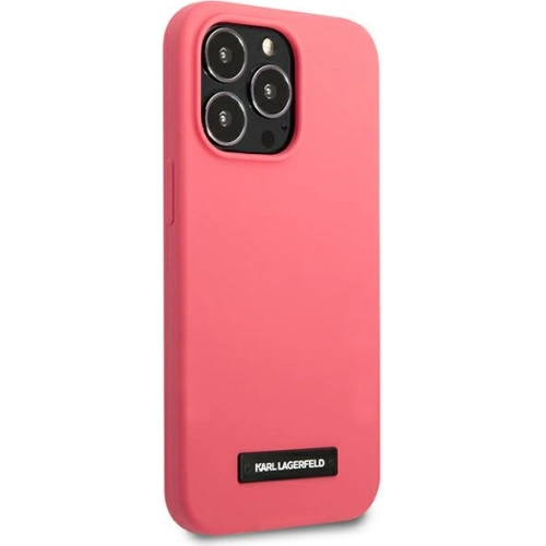 Etui Karl Lagerfeld KLHCP13XSLMP1PI Apple iPhone 13 Pro Max hardcase fuksja/fuchsia Silicone Plaque