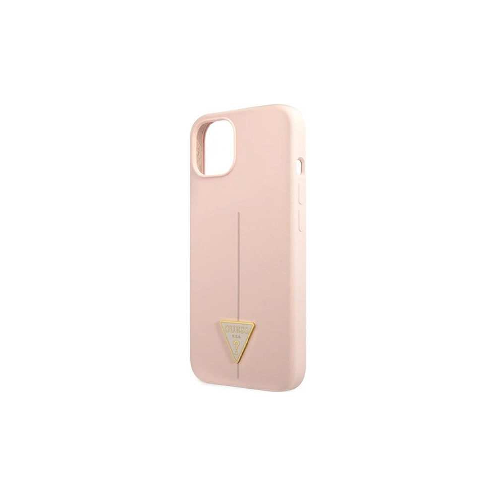 Wholesale Guess GUHCP13SSLTGP Apple iPhone 13 mini pink hardcase Silicone Triangle - GUE1707PNK - {ean13} - Hurt