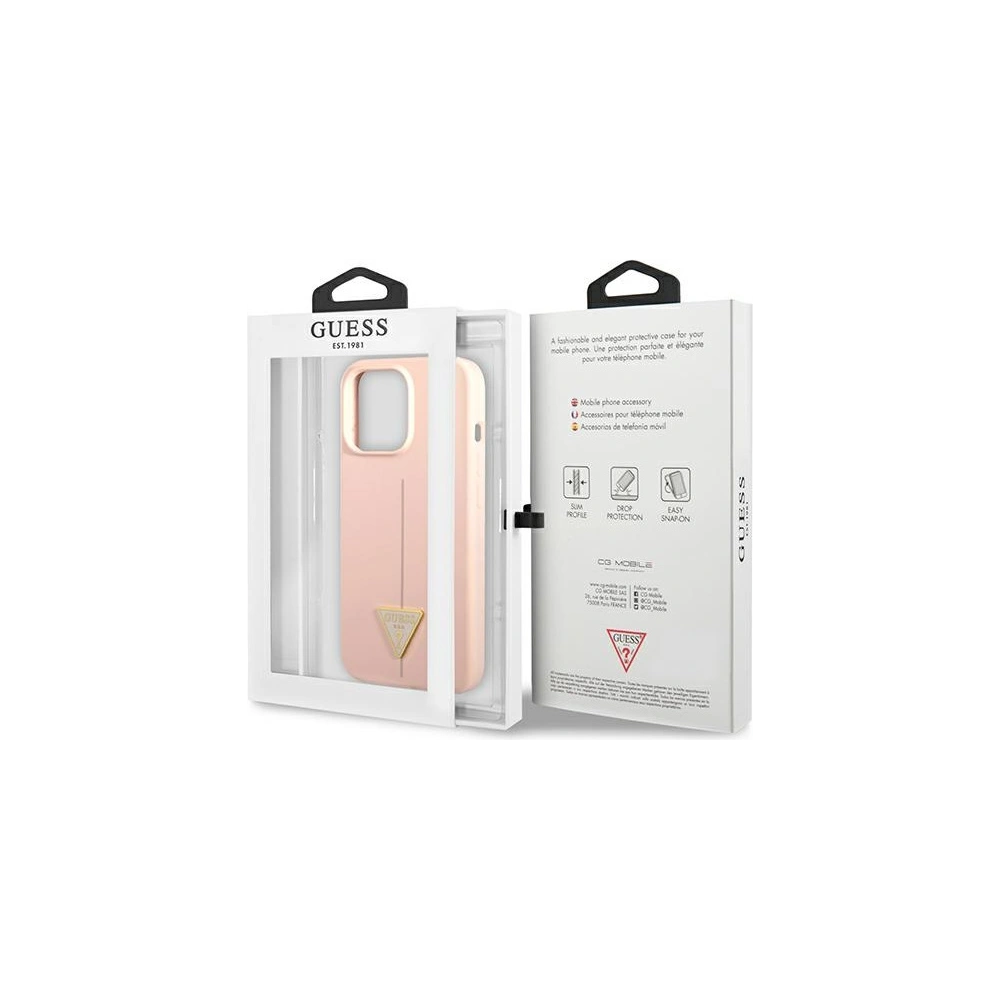 Hurtownia GSM - Etui Guess GUHCP13XSLTGP Apple iPhone 13 Pro Max różowy/pink hardcase Silicone Triangle - GUE1710PNK - {ean13} - Hurt