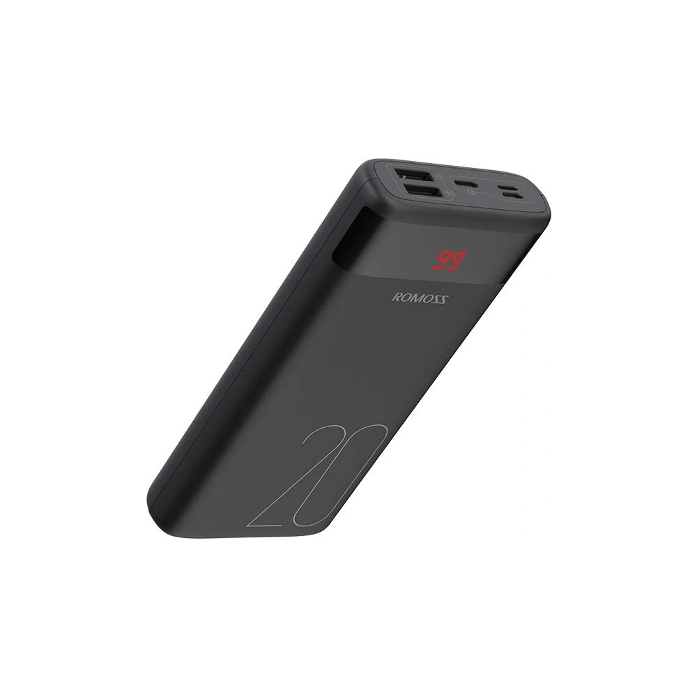 Hurtownia GSM - Powerbank Romoss Ares 20 20000mAh 2xUSB-A, USB-C, microUSB, Lightning (czarny) - ROM003BLK - {ean13} - Hurt