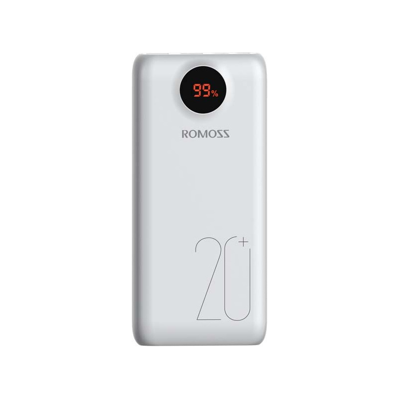 Romoss Distributor - 6958377507797 - ROM008WHT - Powerbank Romoss SW20PS+ 20000mAh 18W 2xUSB-A, USB-C, microUSB, Lightning (white) - B2B homescreen