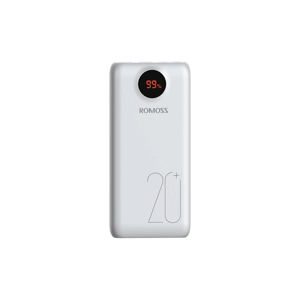 Hurtownia GSM - Powerbank Romoss SW20PS+ 20000mAh 18W 2xUSB-A, USB-C, microUSB, Lightning(biały) - ROM008WHT - {ean13} - Hurt