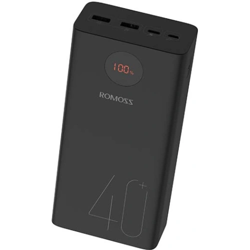 Powerbank Romoss PEA40 40000mAh QC 3.0 2xUSB-A, USB-C, microUSB (czarny)