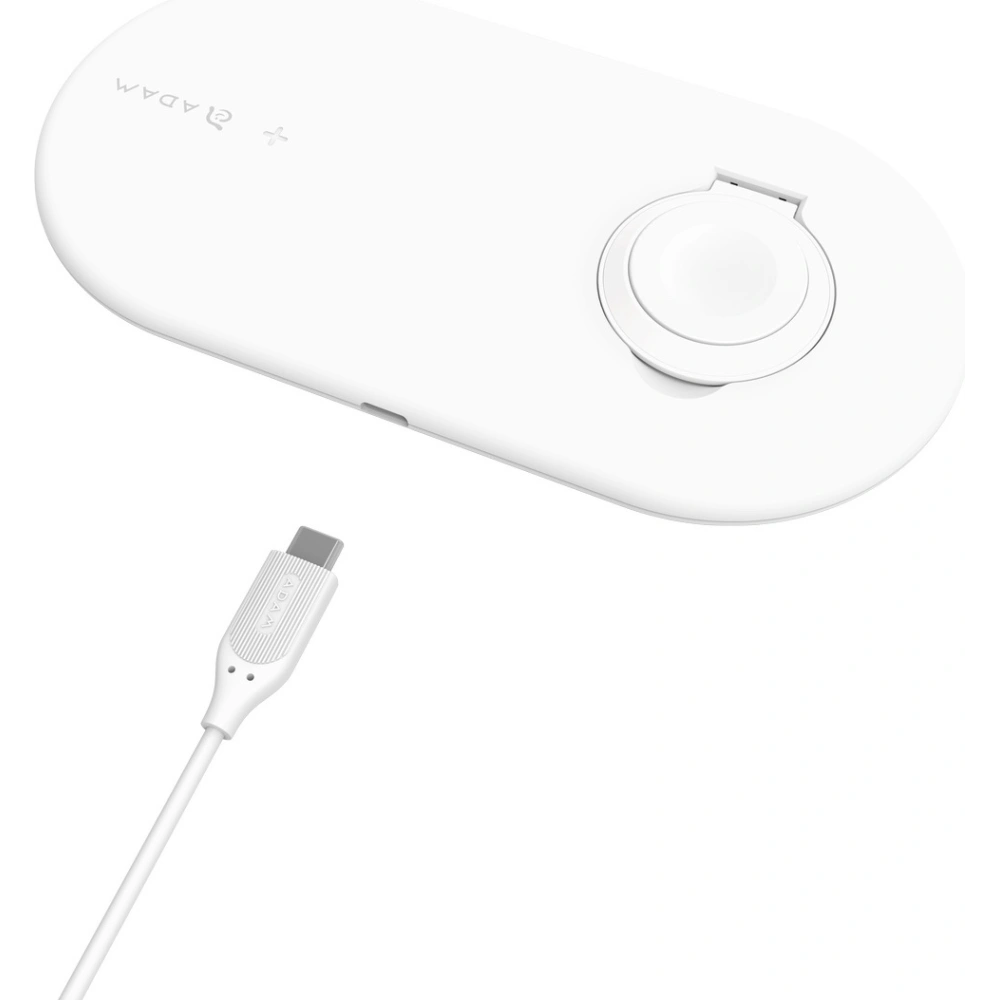 Hurtownia GSM - Bezdrátová nabíječka Adam Elements Omnia Q2 pro 2 zařízení s držákem na Apple Watch (bílá) - ADAM004WHT - {ean13} - Hurt