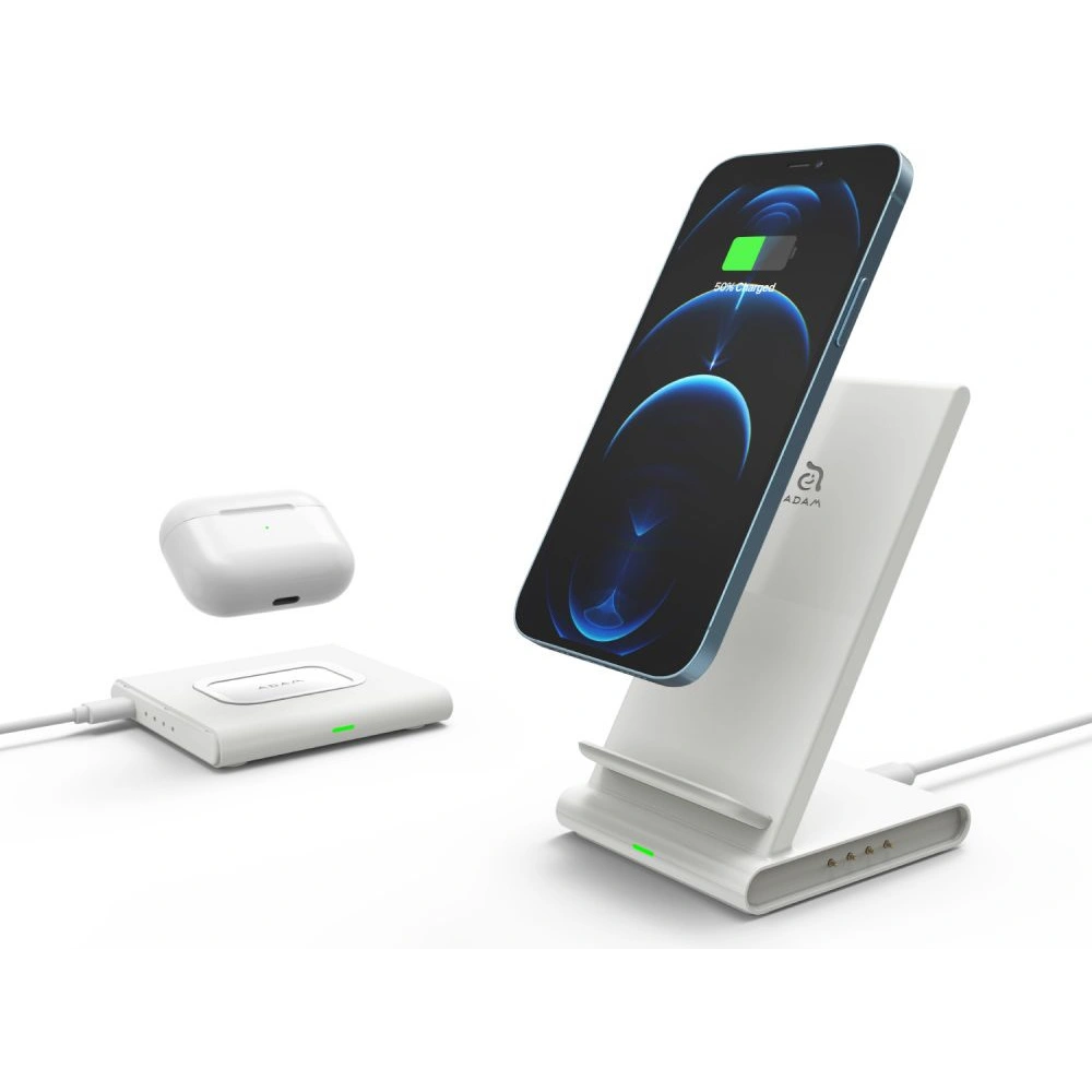Hurtownia GSM - Bezdrátová nabíječka Adam Elements Omnia Q2X pro 2 zařízení (bílá) - ADAM009WHT - {ean13} - Hurt
