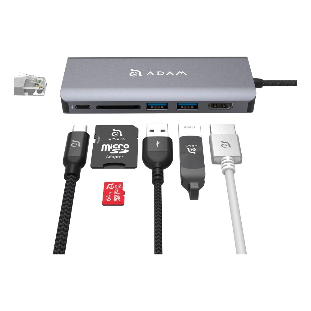 Hurtownia GSM - Hub Adam Elements Casa Hub A01 USB-C 6 portů (šedý) - ADAM013GRY - {ean13} - Hurt