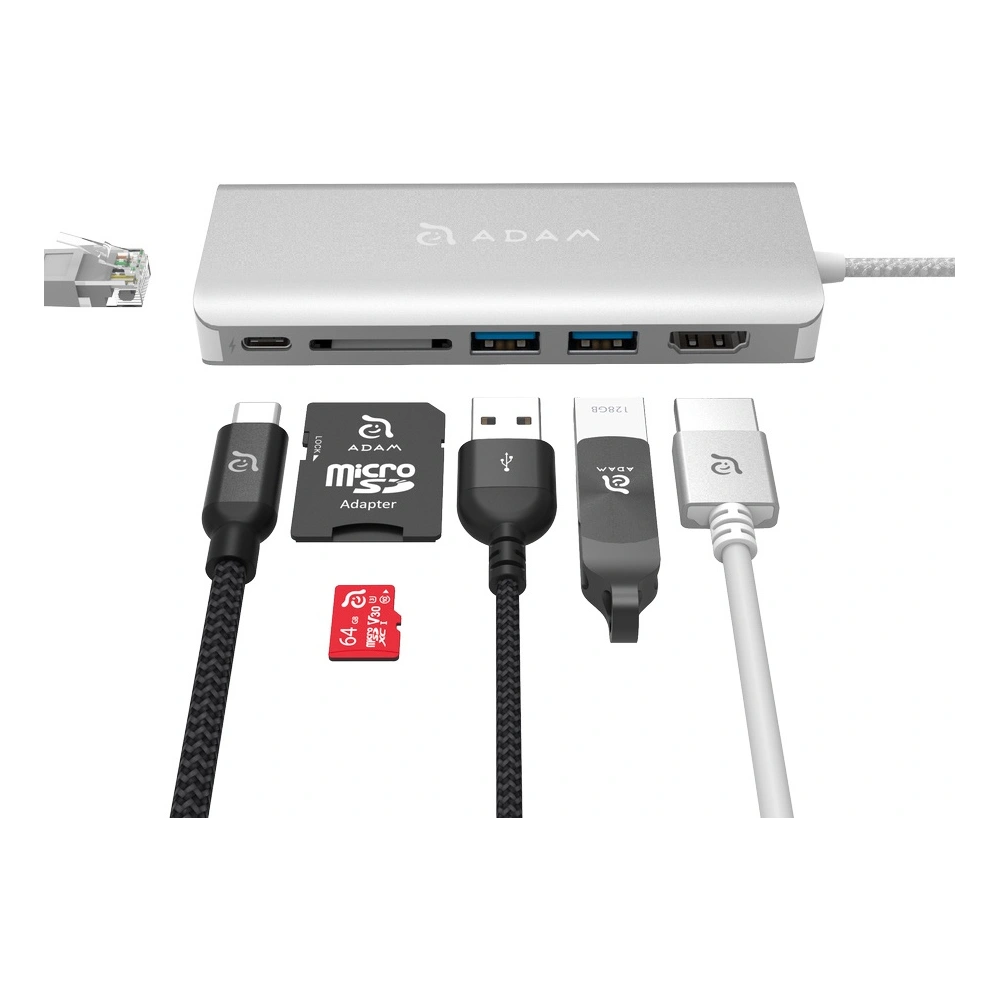 Hurtownia GSM - Hub Adam Elements Casa Hub A01 USB-C 6 portů (stříbrný) - ADAM014SLV - {ean13} - Hurt