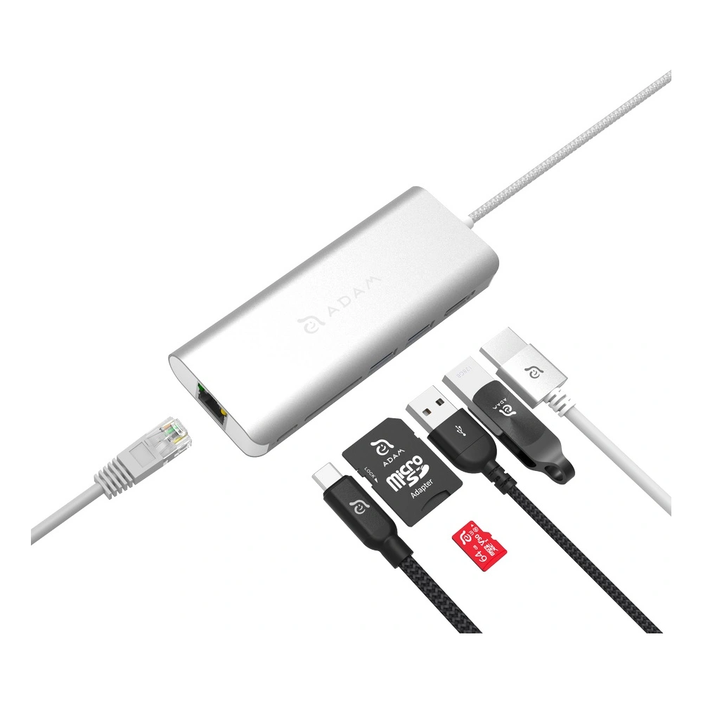 Hurtownia GSM - Hub Adam Elements Casa Hub A01 USB-C 6 portů (stříbrný) - ADAM014SLV - {ean13} - Hurt