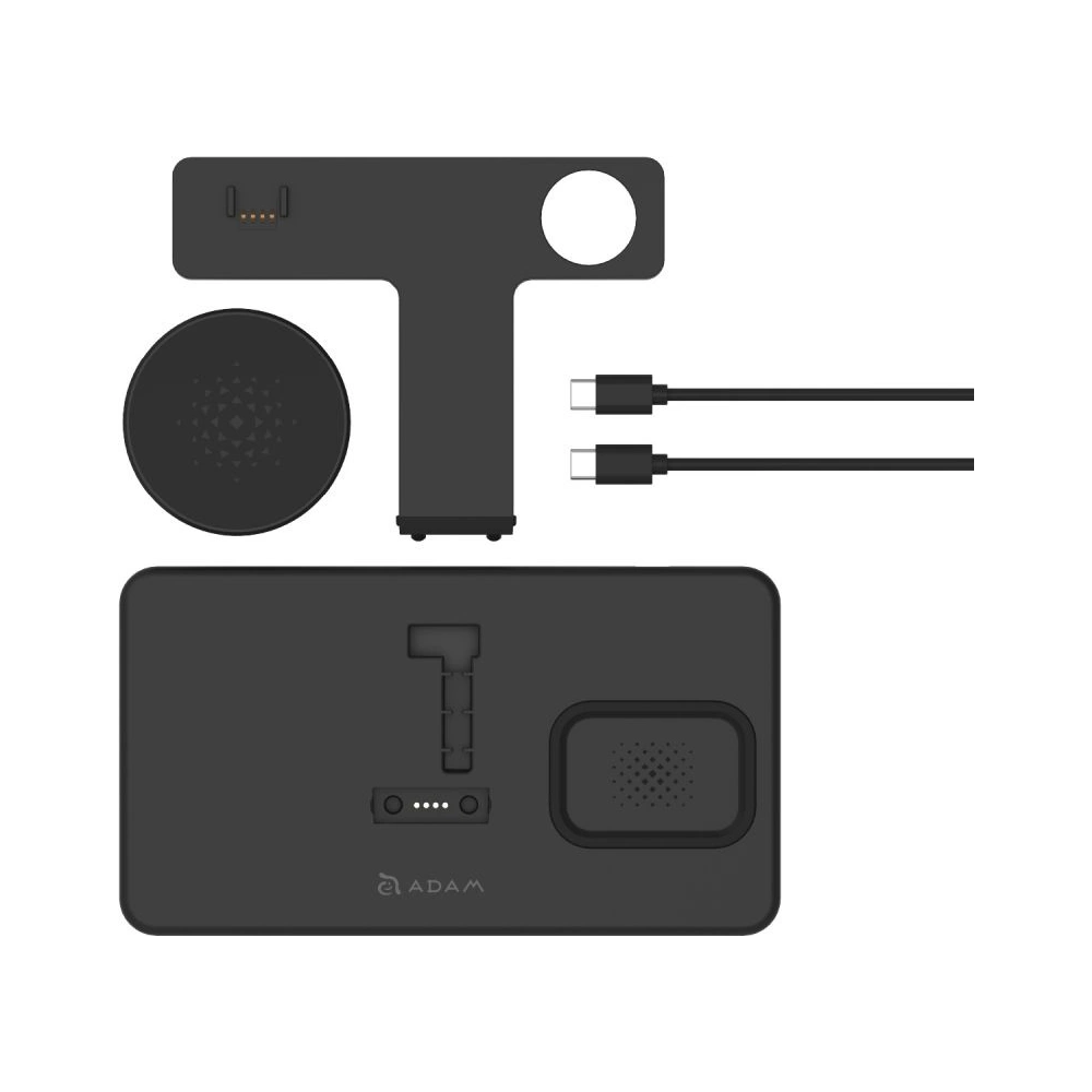 Hurtownia GSM - Bezdrátová nabíječka Adam Elements Omnia M3 pro 3 zařízení s držákem na Apple Watch + MagSafe (černá) - ADAM016 - {ean13} - Hurt