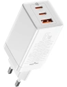 Síťová nabíječka Baseus GaN3 Pro, 2xUSB-C + USB, 65W (bílá)