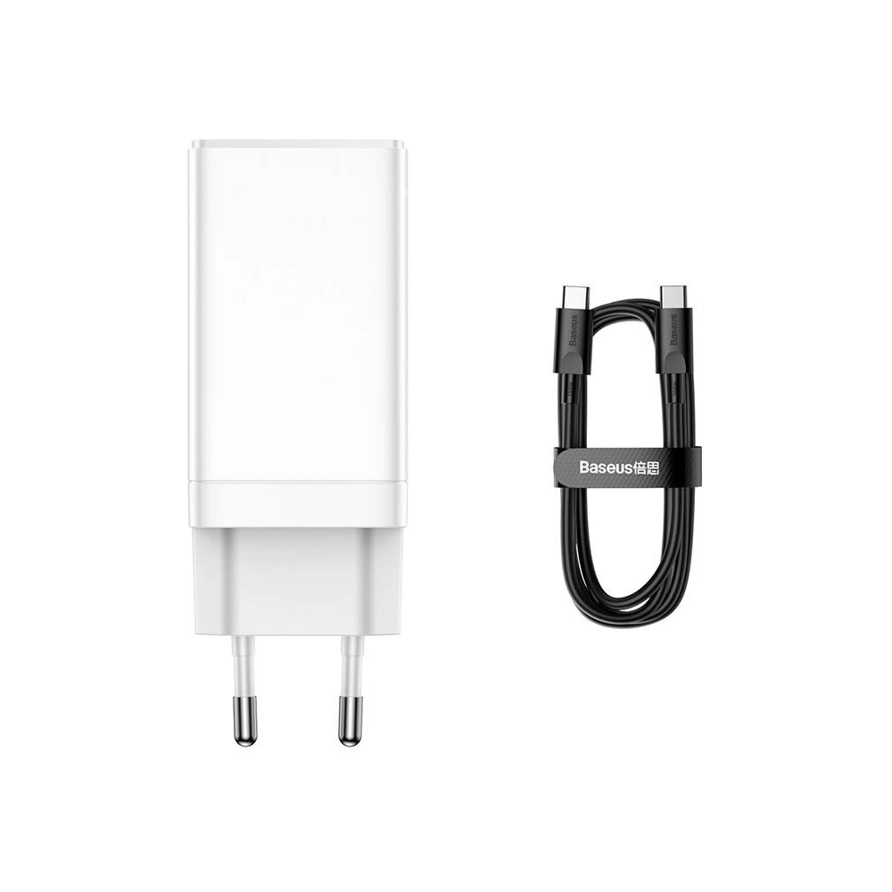 Hurtownia GSM - Ładowarka sieciowa Baseus GaN3 Pro, 2xUSB-C + USB, 65W (biała) - BSU3239WHT - {ean13} - Hurt