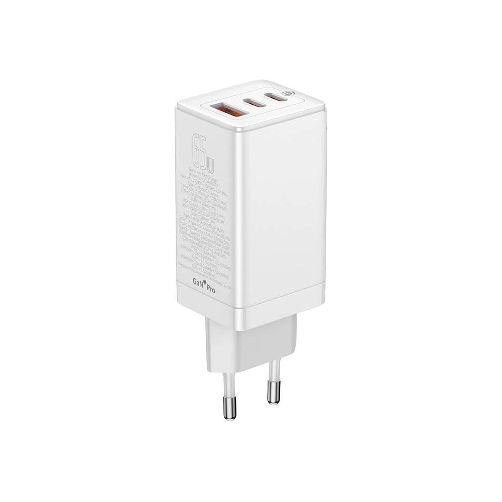 Hurtownia GSM - Ładowarka sieciowa Baseus GaN3 Pro, 2xUSB-C + USB, 65W (biała) - BSU3239WHT - {ean13} - Hurt
