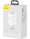Hurtownia GSM - Ładowarka sieciowa Baseus GaN3 Pro, 2xUSB-C + USB, 65W (biała) - BSU3239WHT - {ean13} - Hurt