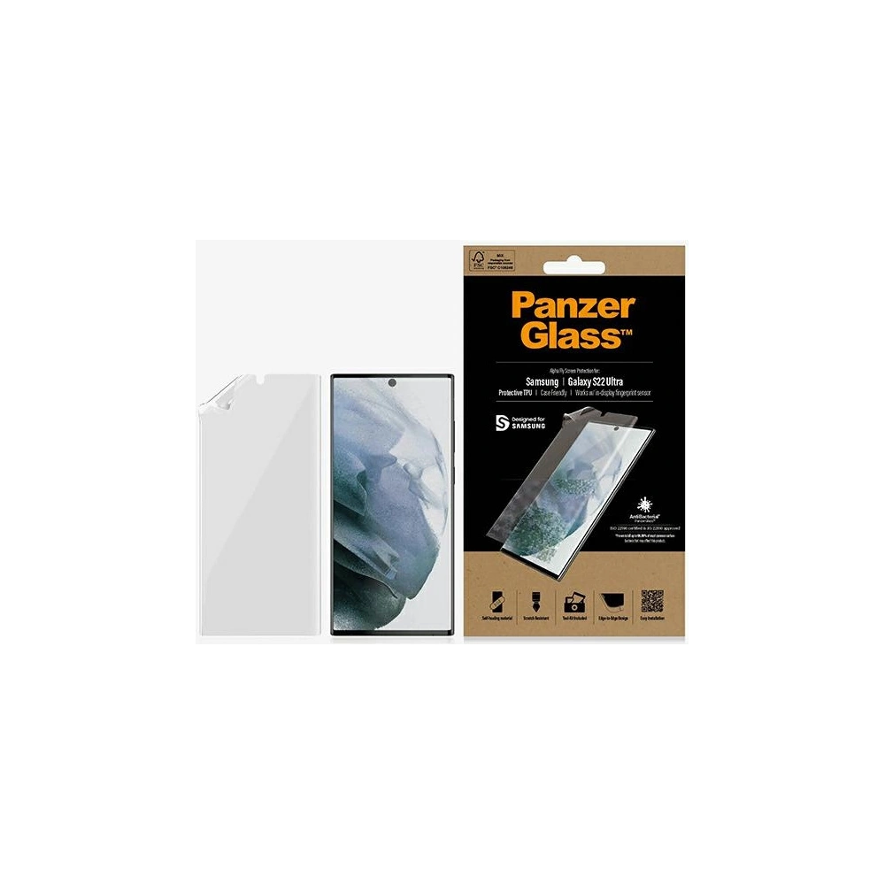 Hurtownia GSM - Fólie PanzerGlass TPU Samsung Galaxy S22 Ultra Case Friendly Antibakteriální - PZG011 - {ean13} - Hurt