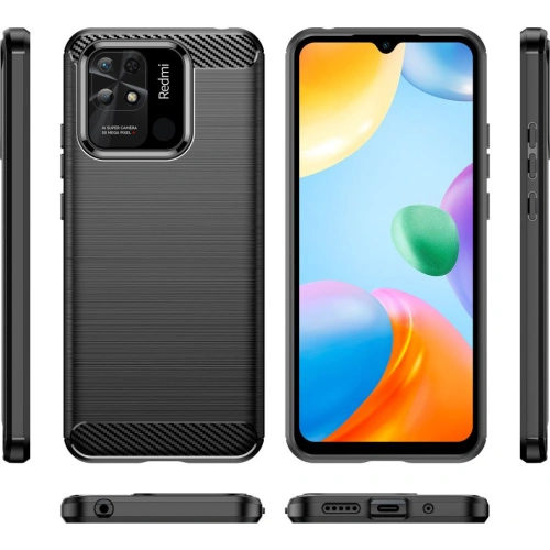 Etui Tech-Protect TPUCarbon Redmi 10C Black