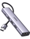 Wholesale Adapter UGREEN 5in1 USB-A to 3x USB 3.0 + RJ45 + USB-C (silver) - UGR1219SLV - {ean13} - Hurt