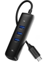 Adapter UGREEN 5w1 USB-A do 3x USB 2.0 + RJ45 + USB-C (czarny)