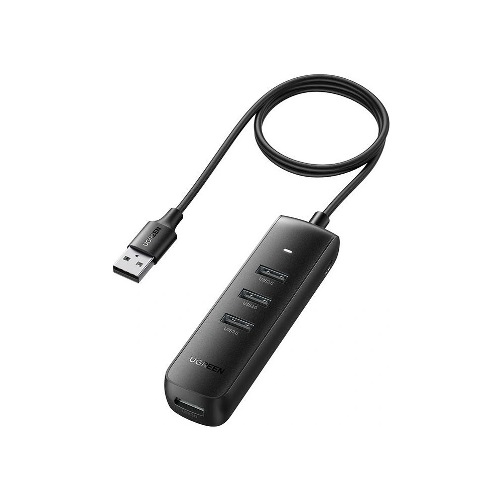 Hurtownia GSM - Adaptér UGREEN 5v1 USB-A na 3x USB 2.0 + RJ45 + USB-C (černý) - UGR1222BLK - {ean13} - Hurt