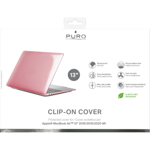 Etui PURO Clip On Apple MacBook Air 13 M1 2018-2023 (różowy)