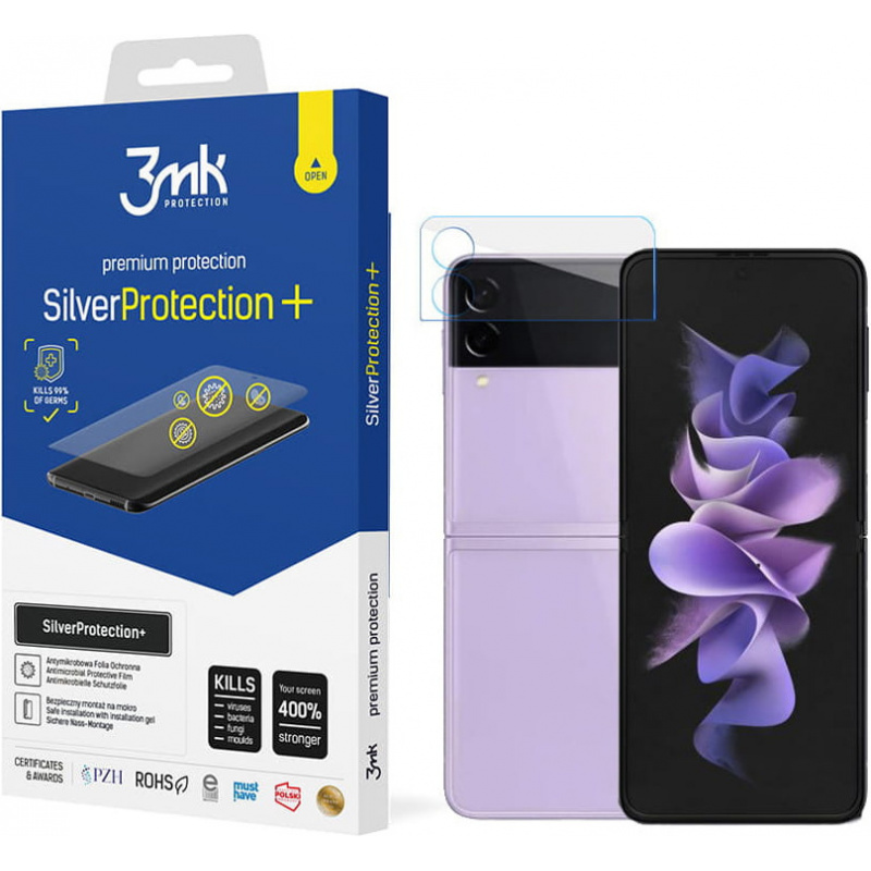 Hurtownia 3MK - 5903108436861 - 3MK2730 - Antymikrobowa folia ochronna 3MK Silver Protect+ Samsung Galaxy Z Flip 3 5G (na mały wyświetlacz) - B2B homescreen