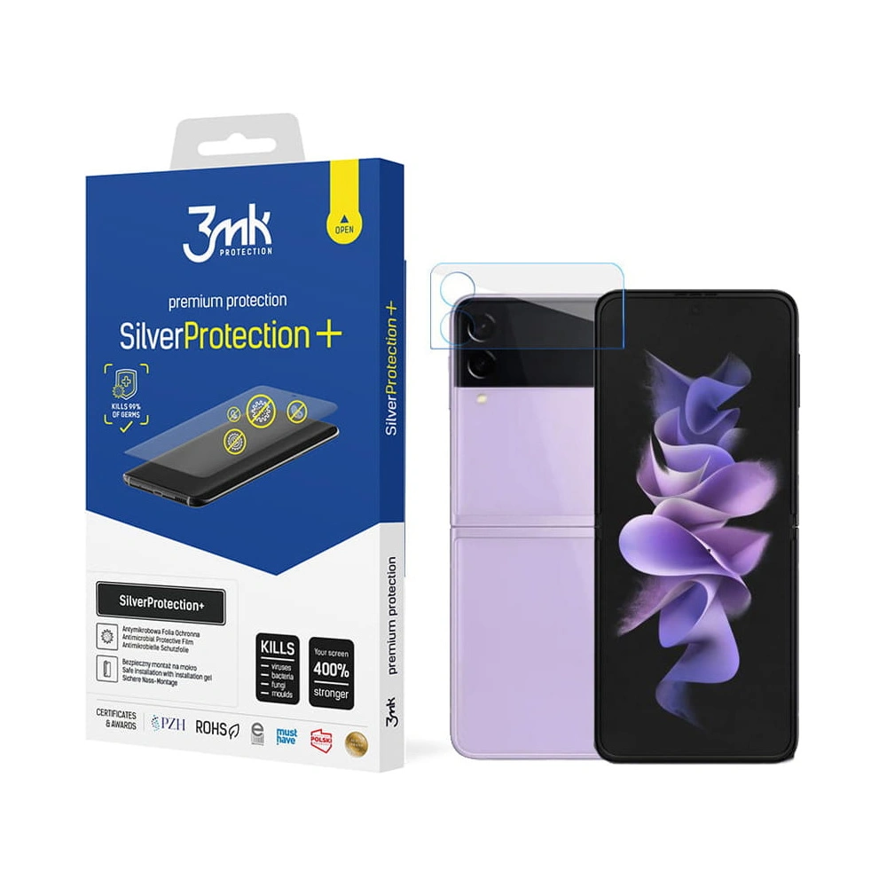Hurtownia GSM - Antimikrobní ochranná fólie 3MK Silver Protect+ Samsung Galaxy Z Flip 3 5G (na malý displej) - 3MK2730 - {ean13} - Hurt