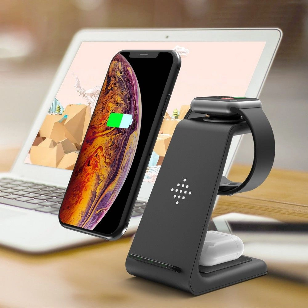 Hurtownia GSM - Bezdrátová nabíječka Tech-Protect A8 3in1 Wireless Charger Black - THP1028BLK - {ean13} - Hurt