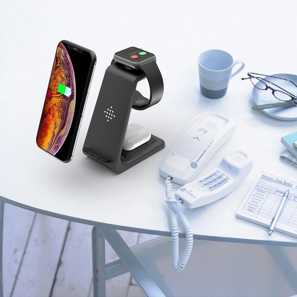 Hurtownia GSM - Bezdrátová nabíječka Tech-Protect A8 3in1 Wireless Charger Black - THP1028BLK - {ean13} - Hurt