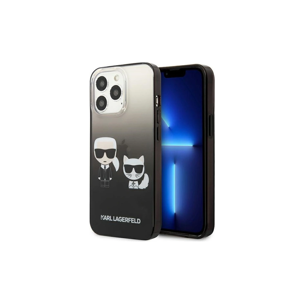 Hurtownia GSM - Etui Karl Lagerfeld KLHCP13LTGKCK Apple iPhone 13 Pro hardcase černý/black Gradient Ikonik Karl & Choupette - KLD935BLK - {ean13} - Hurt