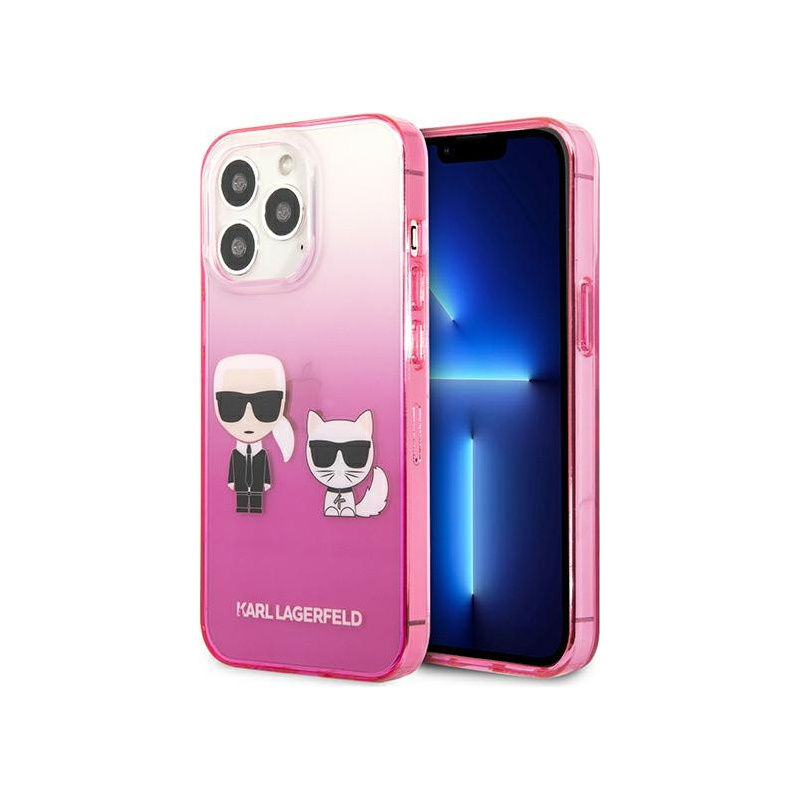 Karl Lagerfeld Distributor - 3666339049225 - KLD936PNK - Karl Lagerfeld KLHCP13LTGKCP Apple iPhone 13 Pro hardcase pink Gradient Ikonik Karl & Choupette - B2B homescreen