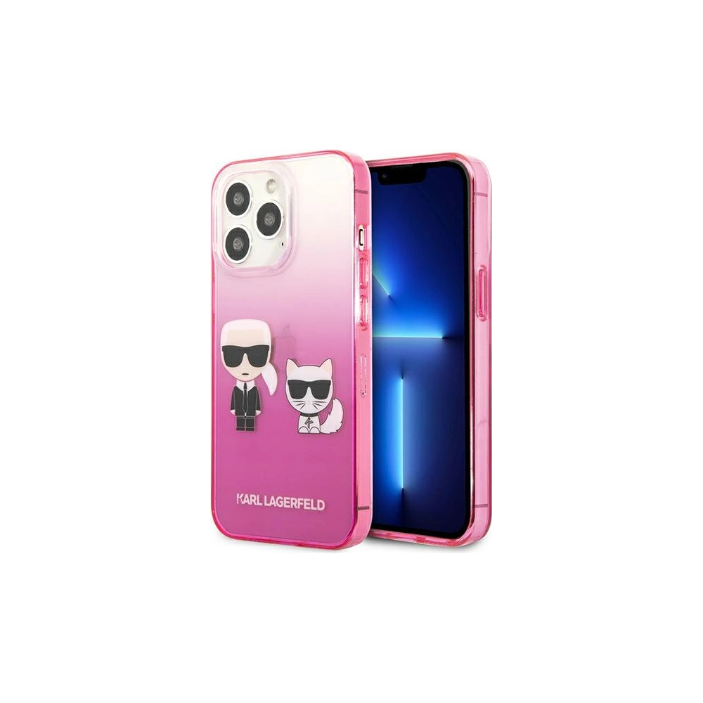 Hurtownia GSM - Etui Karl Lagerfeld KLHCP13LTGKCP Apple iPhone 13 Pro hardcase růžový/pink Gradient Ikonik Karl & Choupette - KLD936PNK - {ean13} - Hurt