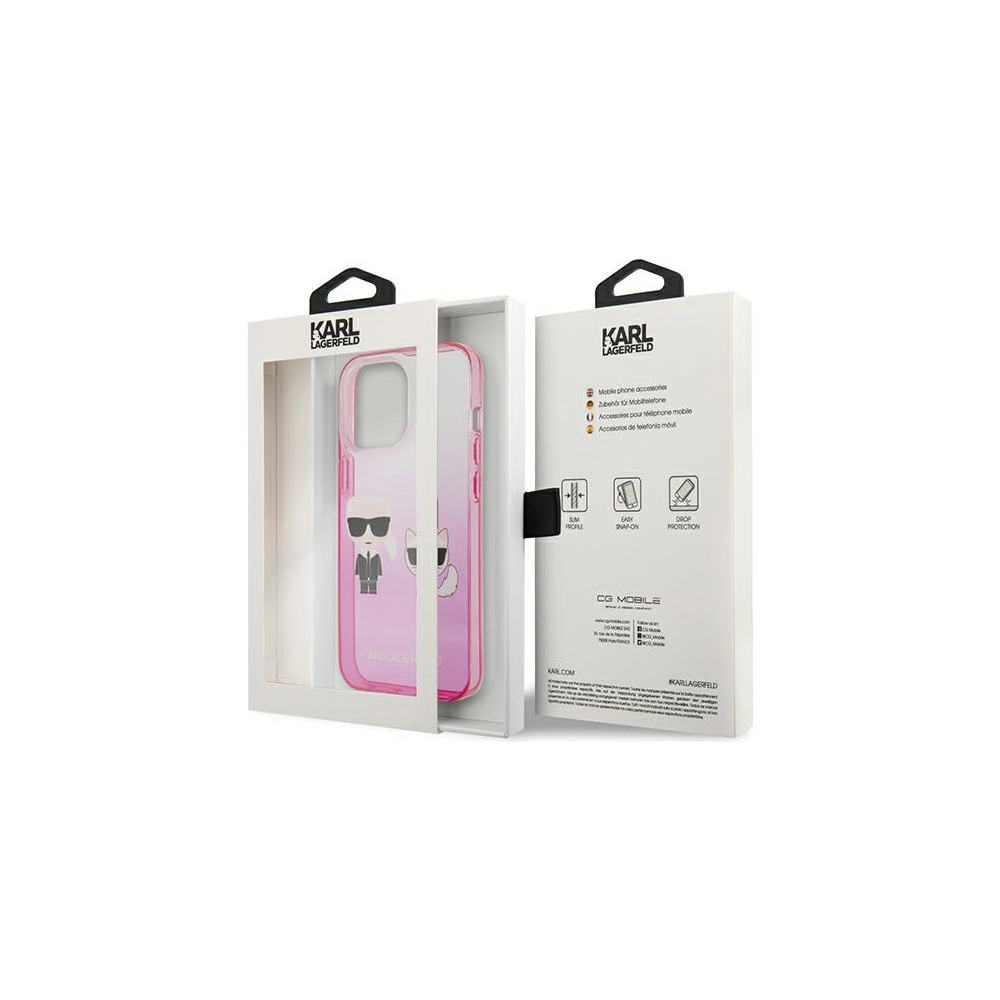Hurtownia GSM - Etui Karl Lagerfeld KLHCP13LTGKCP Apple iPhone 13 Pro hardcase růžový/pink Gradient Ikonik Karl & Choupette - KLD936PNK - {ean13} - Hurt