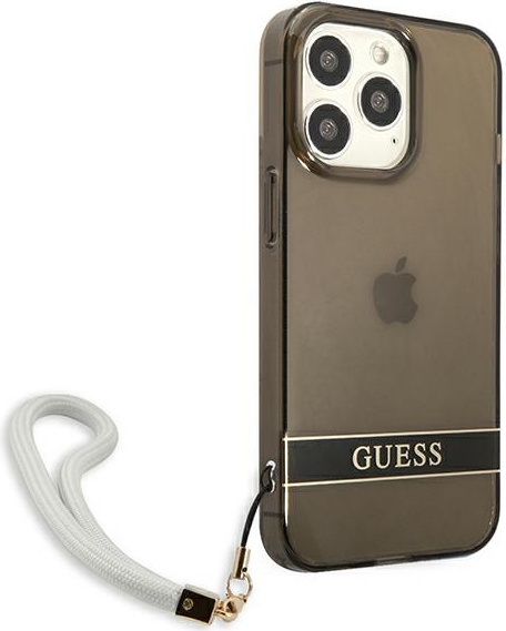 Kryt Guess GUHCP13LHTSGSK Apple iPhone 13 Pro black hardcase Translucent Stap